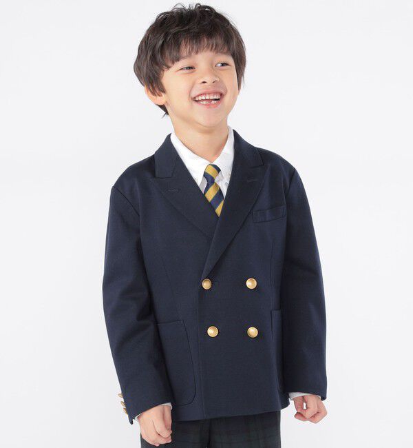 SHIPS KIDS「SHIPS KIDS:110～130cm / ポンチ ダブル ジャケット」|テーラードジャケット|