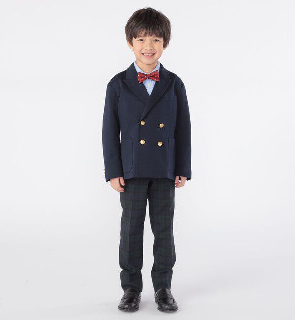 SHIPS KIDS「SHIPS KIDS:110～130cm / ポンチ ダブル ジャケット」|テーラードジャケット|