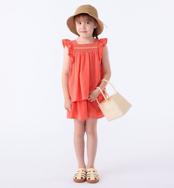 SHIPS KIDS「SHIPS KIDS:100～130cm / スモッキング フリル ブラウス」|シャツ・ブラウス|