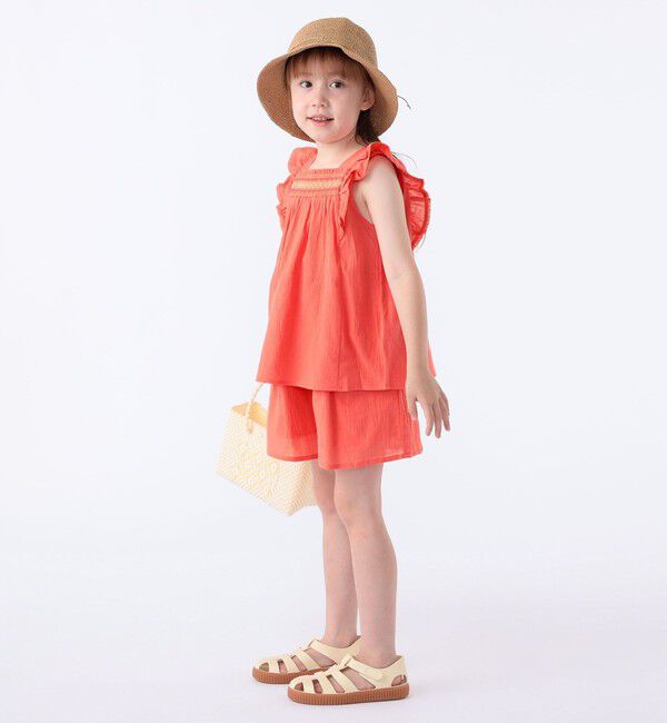 SHIPS KIDS「SHIPS KIDS:100～130cm / スモッキング フリル ブラウス」|シャツ・ブラウス|