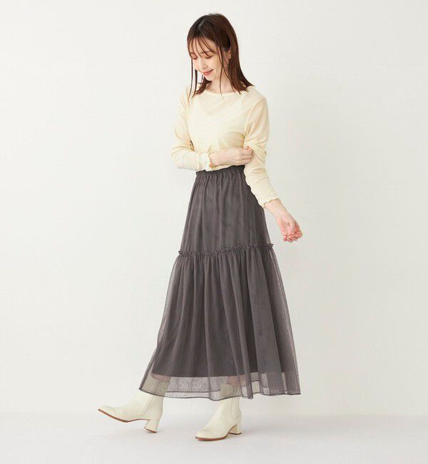 SHIPS Colors 「SHIPS Colors:〈手洗い可能〉メッシュ ポリエステルベロア クルーネック トップス◇」|Tシャツ・カットソー|