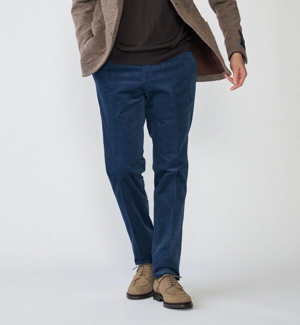 SHIPS「SHIPS: DUCA VISCONTI ブロークンコーデュロイ スラックス」|スラックス|ロイヤルブルー