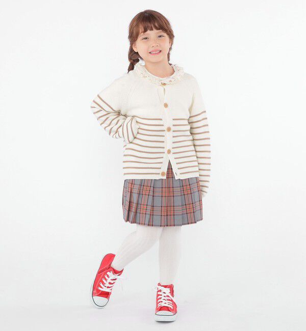 SHIPS KIDS「SHIPS KIDS:100～125cm /〈洗濯機可能〉ボーダー カーディガン」|カーディガン|