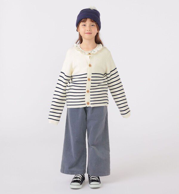 SHIPS KIDS「SHIPS KIDS:100～125cm /〈洗濯機可能〉ボーダー カーディガン」|カーディガン|
