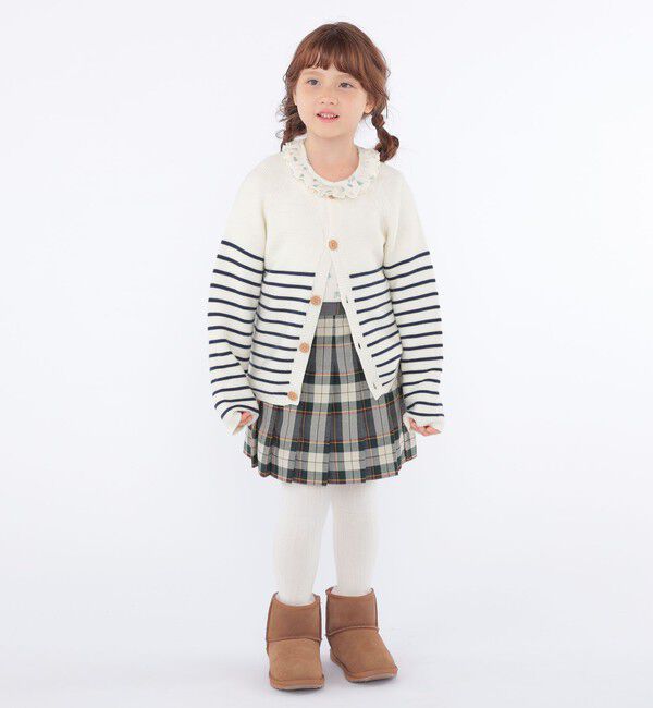 SHIPS KIDS「SHIPS KIDS:100～125cm /〈洗濯機可能〉ボーダー カーディガン」|カーディガン|
