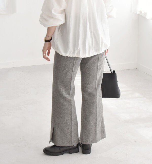 quaranciel「quaranciel:〈洗濯機可能〉ポリエステル サージ セミ フレア パンツ」|その他|