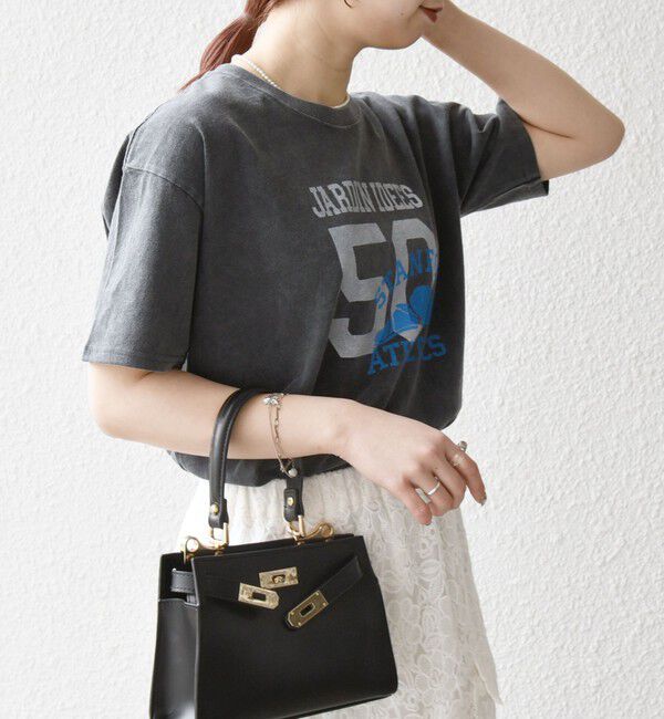 SHIPS any「【WEB限定/SHIPS any別注】THE KNiTS:〈洗濯機可能〉ラウンドヘム プリント ショート TEE」|Tシャツ・カットソー|