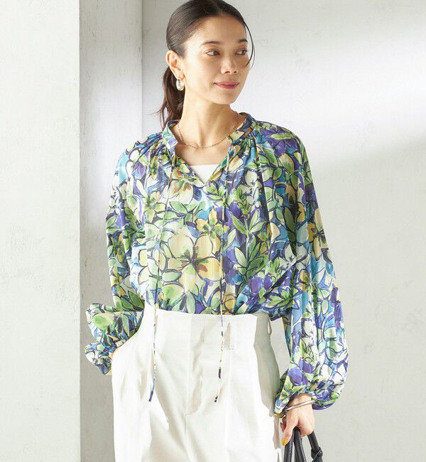 SHIPS for women「〈手洗い可能〉DEVEAUX 綿 プリント ブラウス」|シャツ・ブラウス|