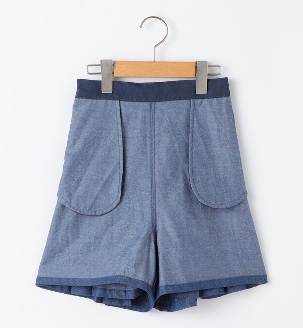 SHIPS KIDS「SHIPS KIDS:140～150cm /ラメ デニム プリーツ キュロット」|キュロット|