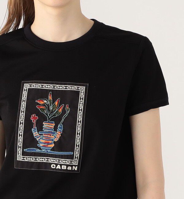 CABaN「スビンコットン アフリカンエンブロイダリーＴシャツ」|Tシャツ・カットソー|