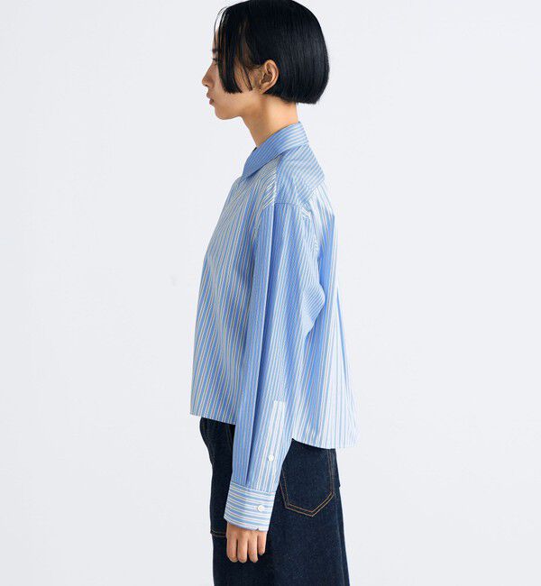 Edition「THOMAS MASON ストライプ クロップドシャツ」|シャツ・ブラウス|