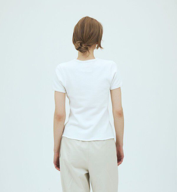 TOMORROWLAND GOODS「V::room コットンバイアスフリース ハーフスリーブプルオーバー」|Tシャツ・カットソー|