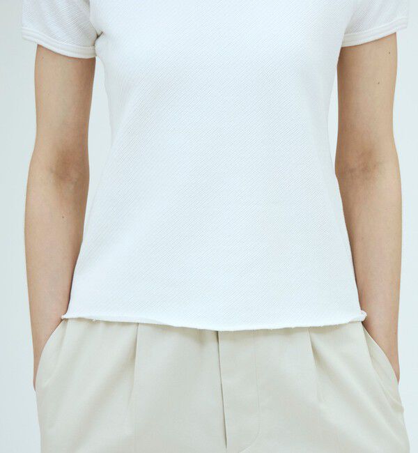 TOMORROWLAND GOODS「V::room コットンバイアスフリース ハーフスリーブプルオーバー」|Tシャツ・カットソー|