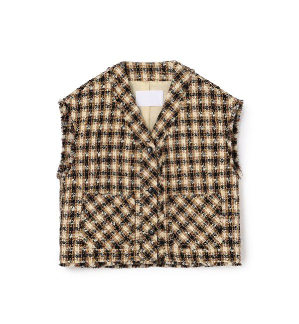 Ballsey「Amy ショートジレ」|ベスト・ジレ|44 ベージュ系