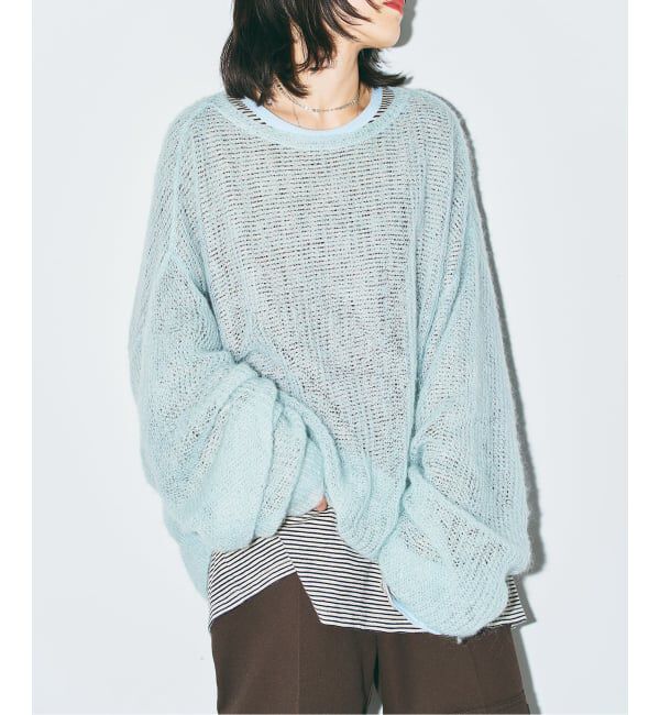  「《追加予約》AZE PULLOVER 2：ニット」|ニット・セーター|サックスブルー