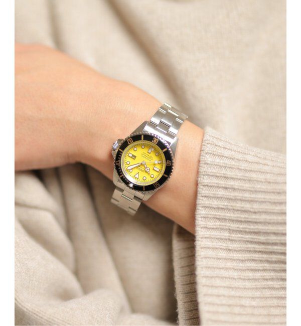 HIROB「【VAGUE WATCH/ヴァーグウォッチ】 Divers Son Yellow SS 36mm」|腕時計|シルバー