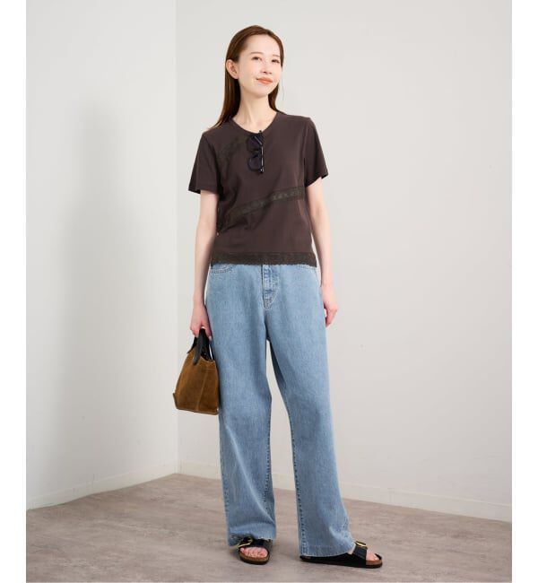 U by SPICK&SPAN「レーステープカットトップス」|Tシャツ・カットソー|