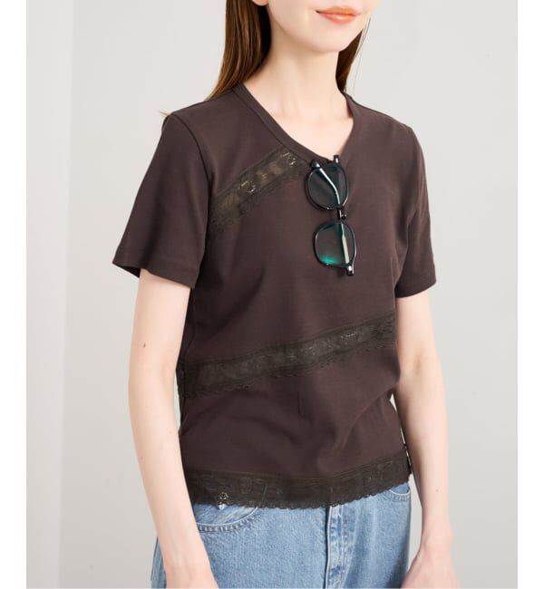 U by SPICK&SPAN「レーステープカットトップス」|Tシャツ・カットソー|