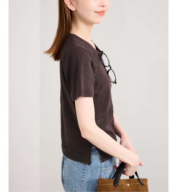 U by SPICK&SPAN「レーステープカットトップス」|Tシャツ・カットソー|