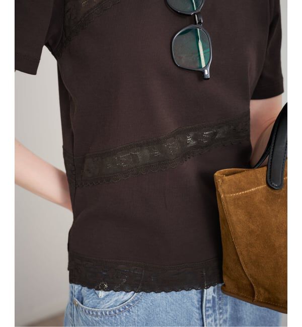 U by SPICK&SPAN「レーステープカットトップス」|Tシャツ・カットソー|