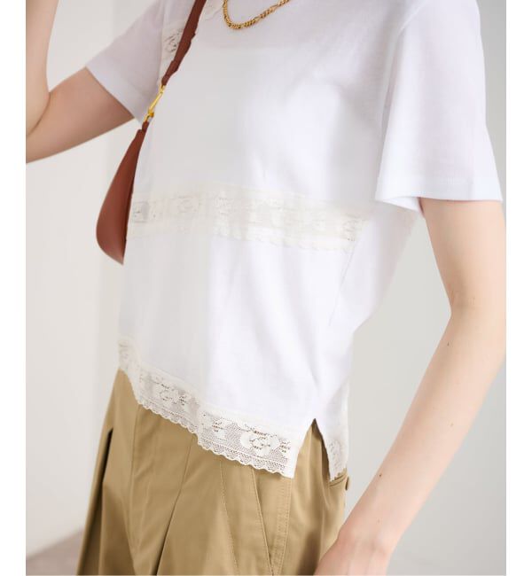 U by SPICK&SPAN「レーステープカットトップス」|Tシャツ・カットソー|