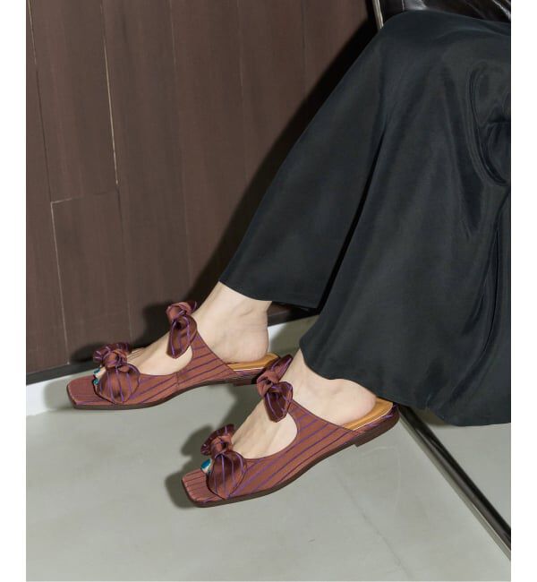 GRISE「《WEB+一部店舗限定》GRISE DOUBLE BOW ミュールサンダル」|サンダル|