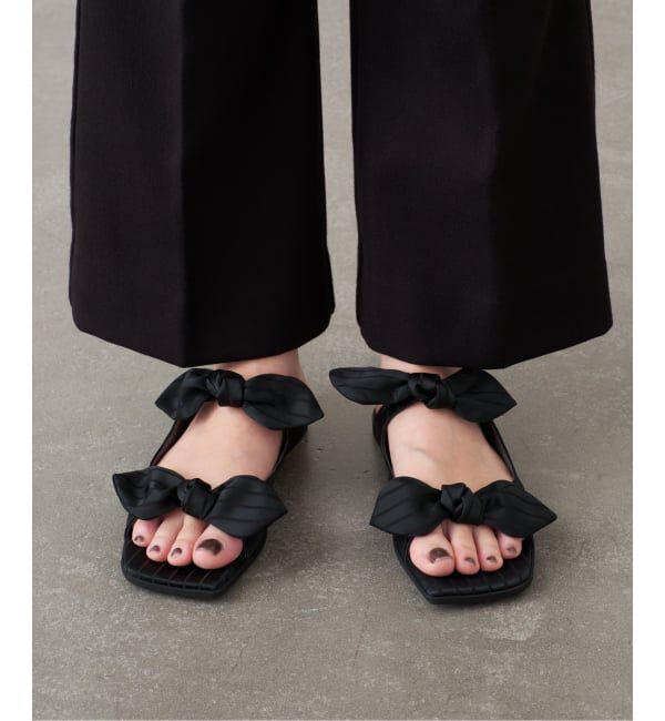 GRISE「《WEB+一部店舗限定》GRISE DOUBLE BOW ミュールサンダル」|サンダル|