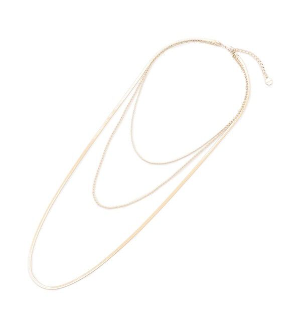 23区「【WEB&一部店舗限定】ミックスチェーン 3連 ネックレス」|ネックレス|