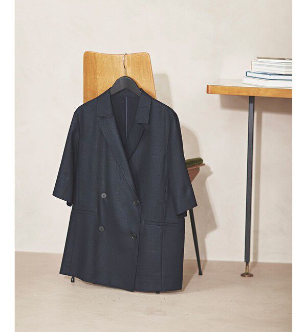 23区「【Oggi掲載】リネンライクグロッシー ハーフスリーブ ダブル ジャケット」|その他|