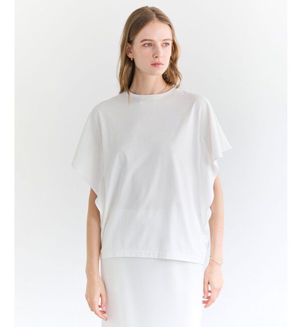 BEIGE,「DIOP / スビンコットン ドレープTシャツ」|Tシャツ・カットソー|Ecru