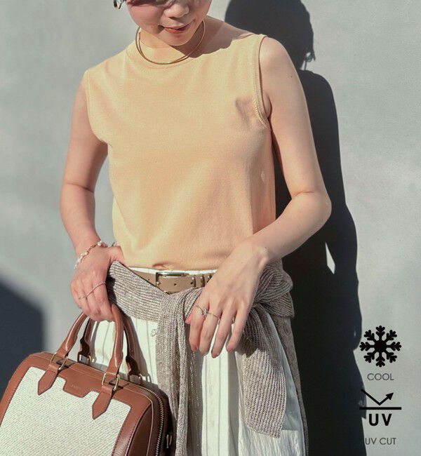NOLLEY'S sophi「《手洗い可能》マルチファンクションハイネックノースリーブプルオーバー」|ニット・セーター|オレンジ