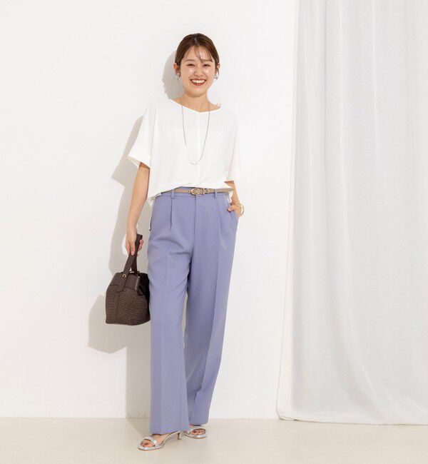 NOLLEY'S「《セットアップ対応》ウォッシャブルストレッチツイル愛されセミワイドパンツ」|その他|