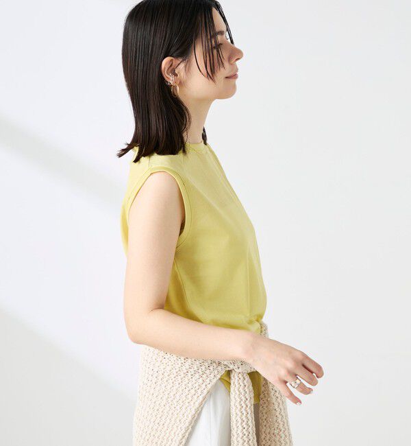 NOLLEY'S「ウォッシャブルシアードライコットンノースリーブプルオーバー」|Tシャツ・カットソー|