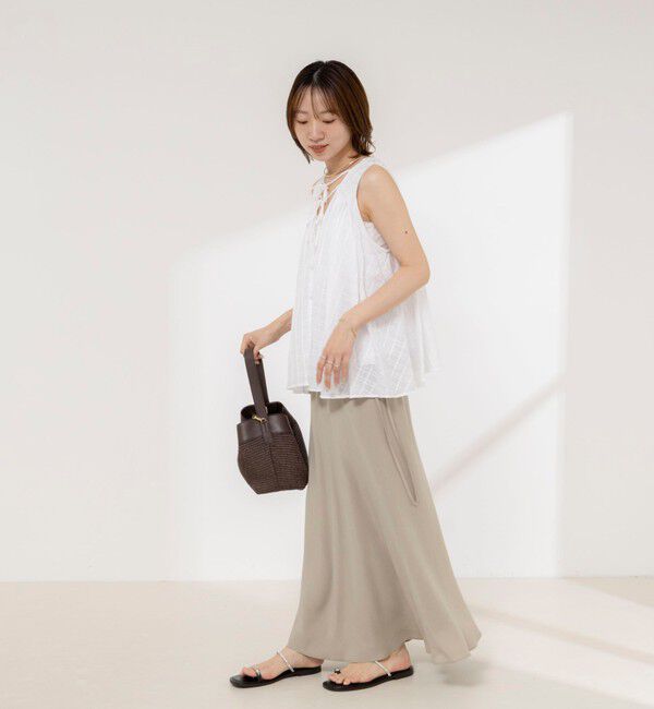 NOLLEY'S「【MARILYN MOON/マリリーンムーン】sheer check 2way gathered blouse」|シャツ・ブラウス|