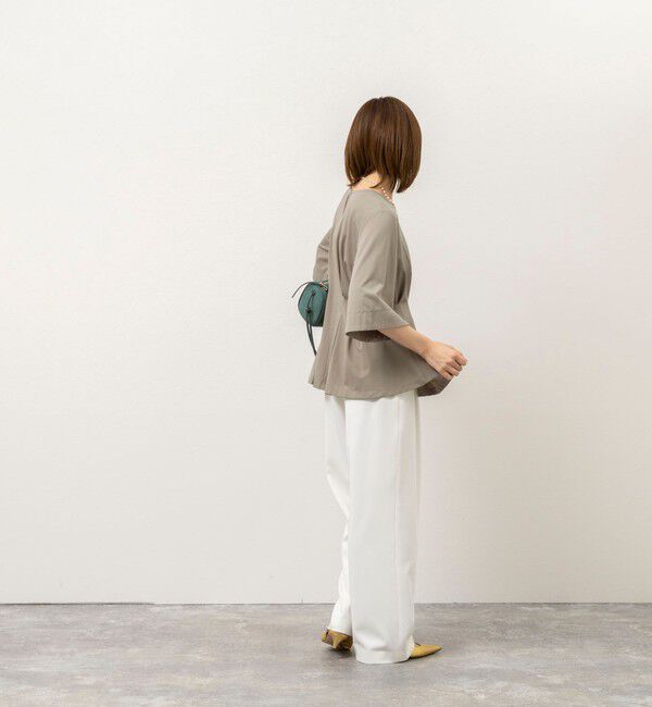 NOLLEY'S「《接触冷感/UVカット》ウォッシャブルハイスペックジャージペプラムプルオーバー」|Tシャツ・カットソー|