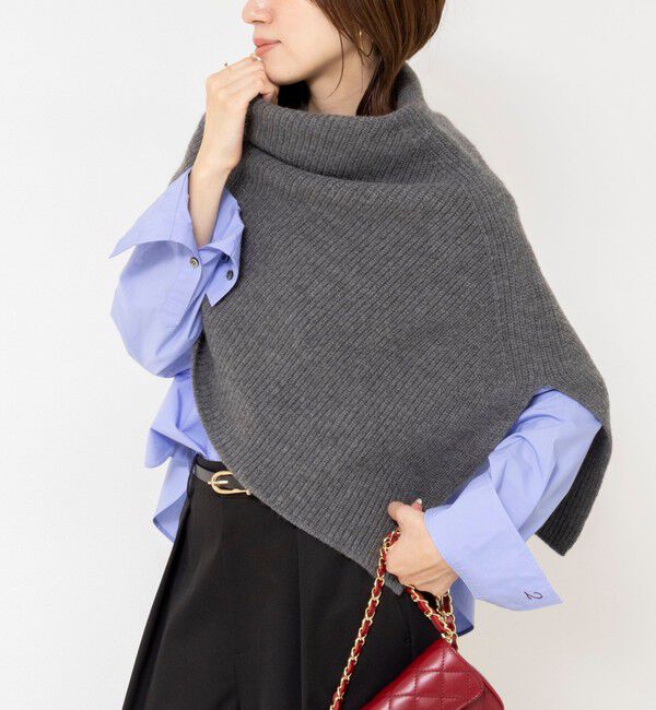 NOLLEY'S「【WEB＆一部店舗限定カラー】《手洗い可能》マルチWAYニットポンチョ」|ニット・セーター|ミディアムグレー