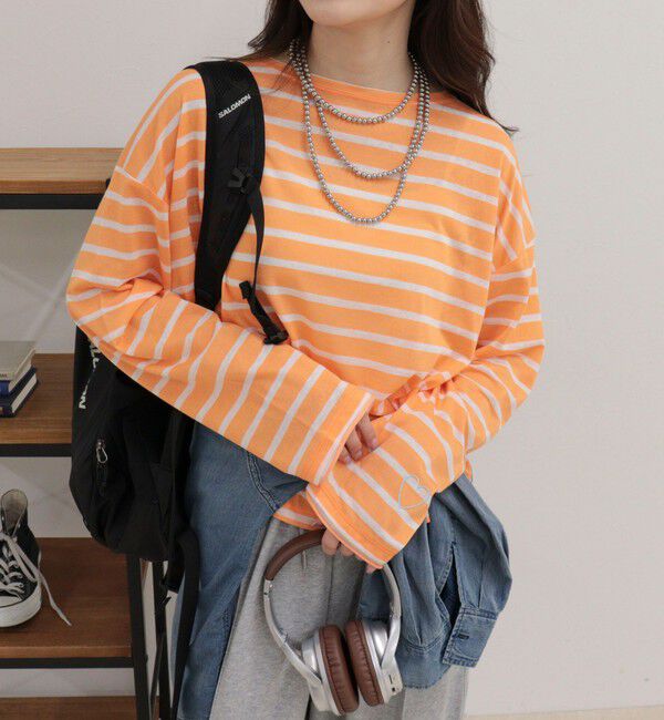 fredy emue「ハートステッチシアーボーダーロンTシャツ」|Tシャツ・カットソー|