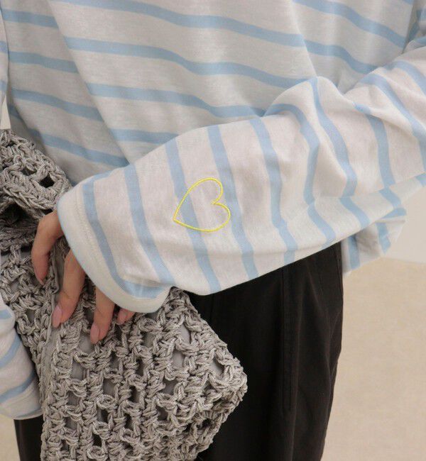 fredy emue「ハートステッチシアーボーダーロンTシャツ」|Tシャツ・カットソー|