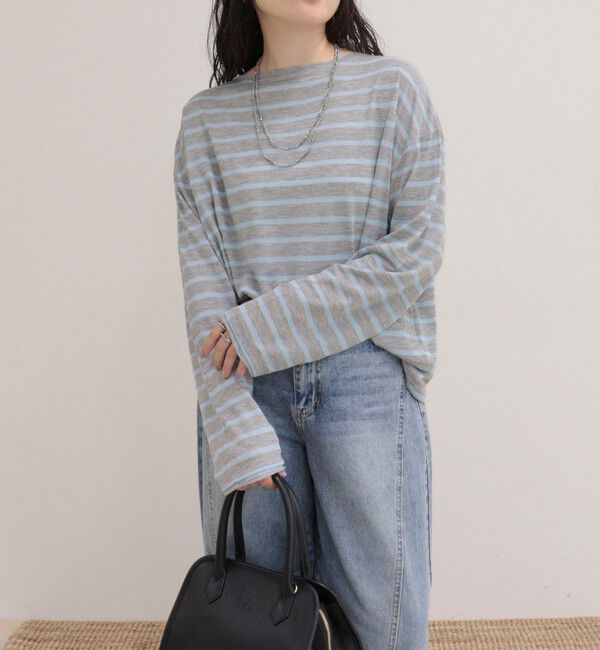 fredy emue「ハートステッチシアーボーダーロンTシャツ」|Tシャツ・カットソー|