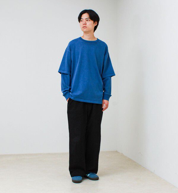 GLOSTER「【1枚でレイヤード完成】ピグメント加工 フェイクレイヤードロンT」|Tシャツ・カットソー|