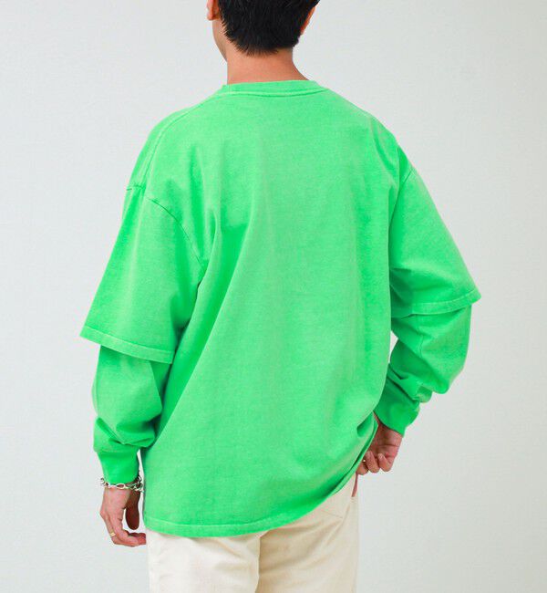 GLOSTER「【1枚でレイヤード完成】ピグメント加工 フェイクレイヤードロンT」|Tシャツ・カットソー|