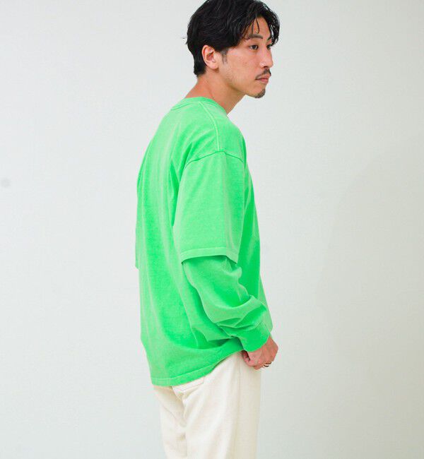GLOSTER「【1枚でレイヤード完成】ピグメント加工 フェイクレイヤードロンT」|Tシャツ・カットソー|