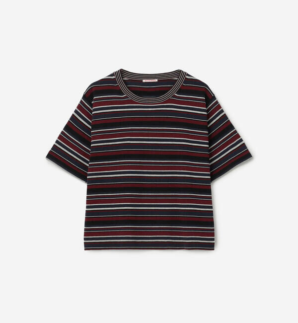  「RYE TENDER |〈別注〉マルチボーダー 半袖クルーネックニット WOMEN」|ニット・セーター|