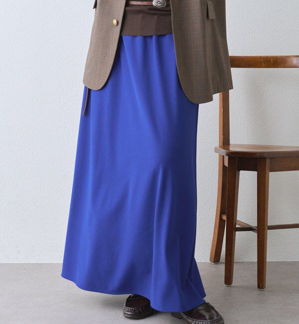  「【接触冷感/紫外線防止/セットアップ可/2サイズ展開】カットバイアススカート」|スカート|ブルー