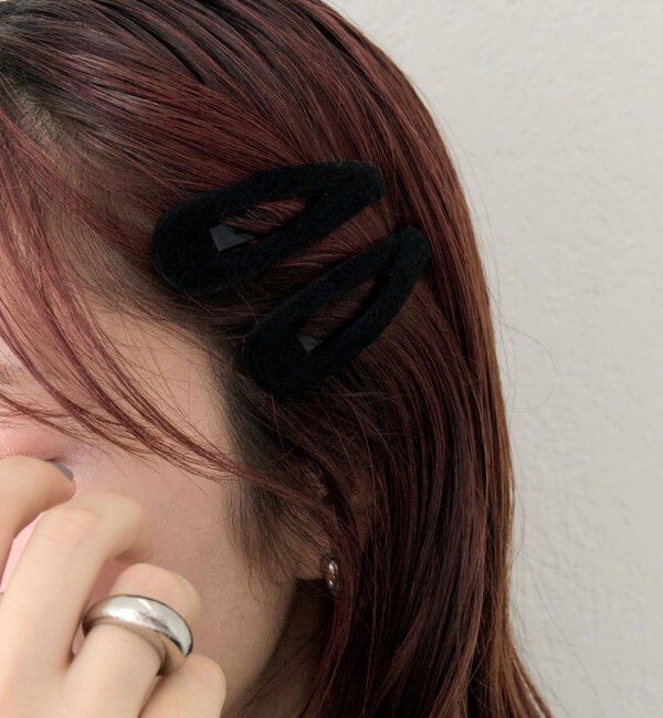  「ベロアヘアピン」|その他|ブラック