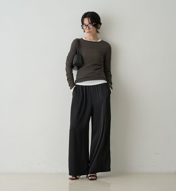 qualite「【接触冷感素材】ストレッチフライスカットソー」|Tシャツ・カットソー|