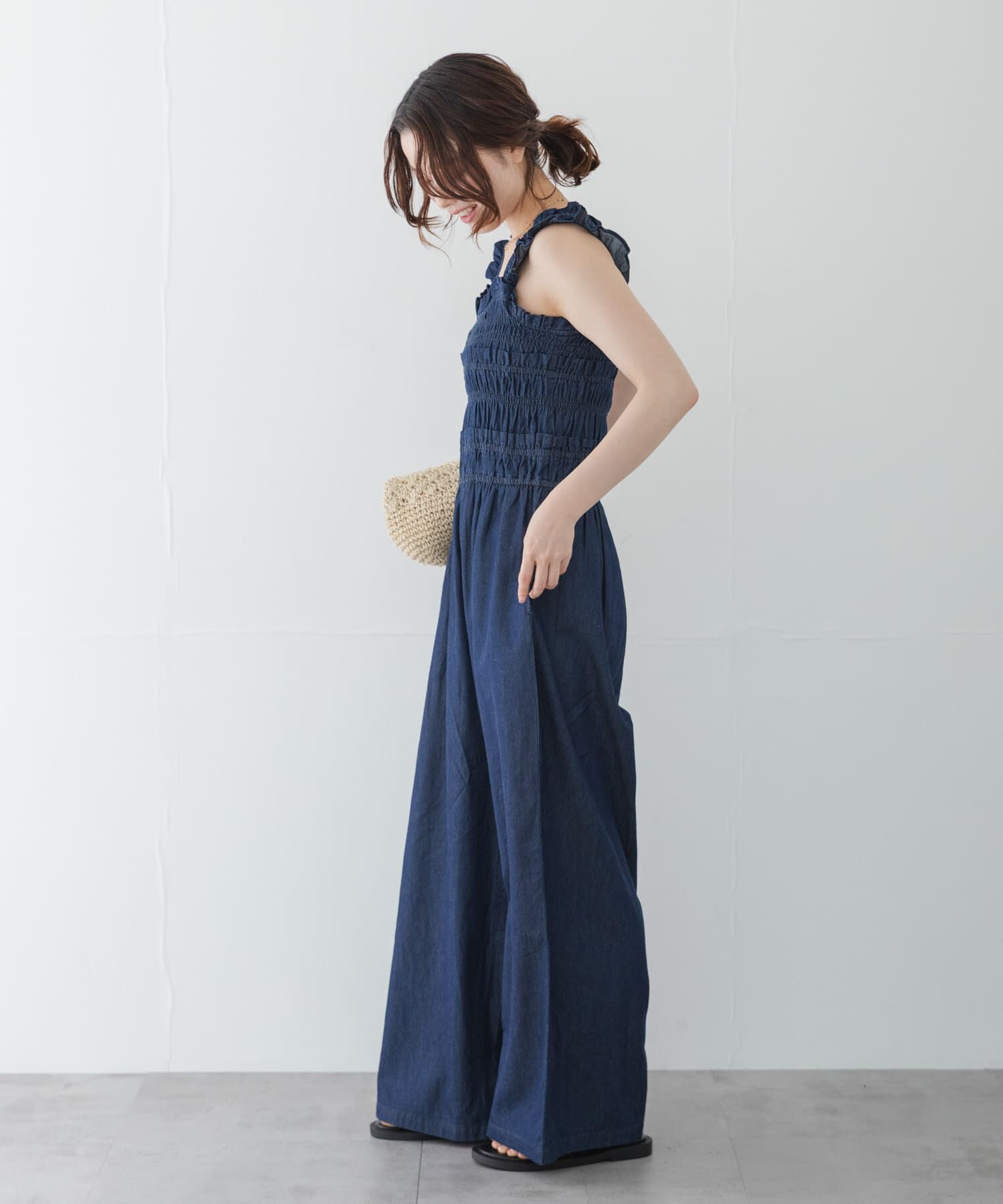 Sonny Label 「フリルシャーリングサロペット」|オールインワン|