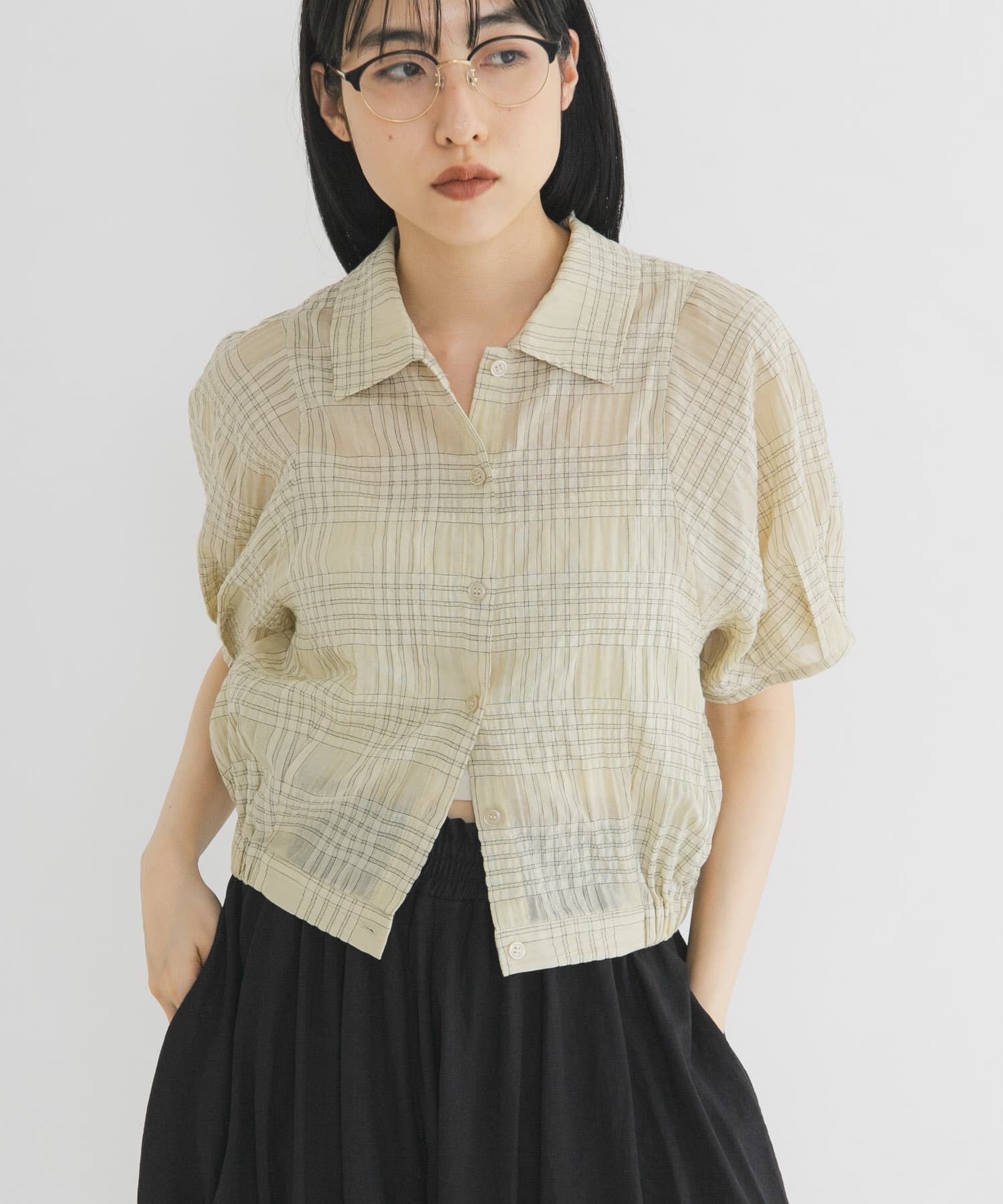  「コンパクトチェックシャツ」|シャツ・ブラウス|イエロー系その他