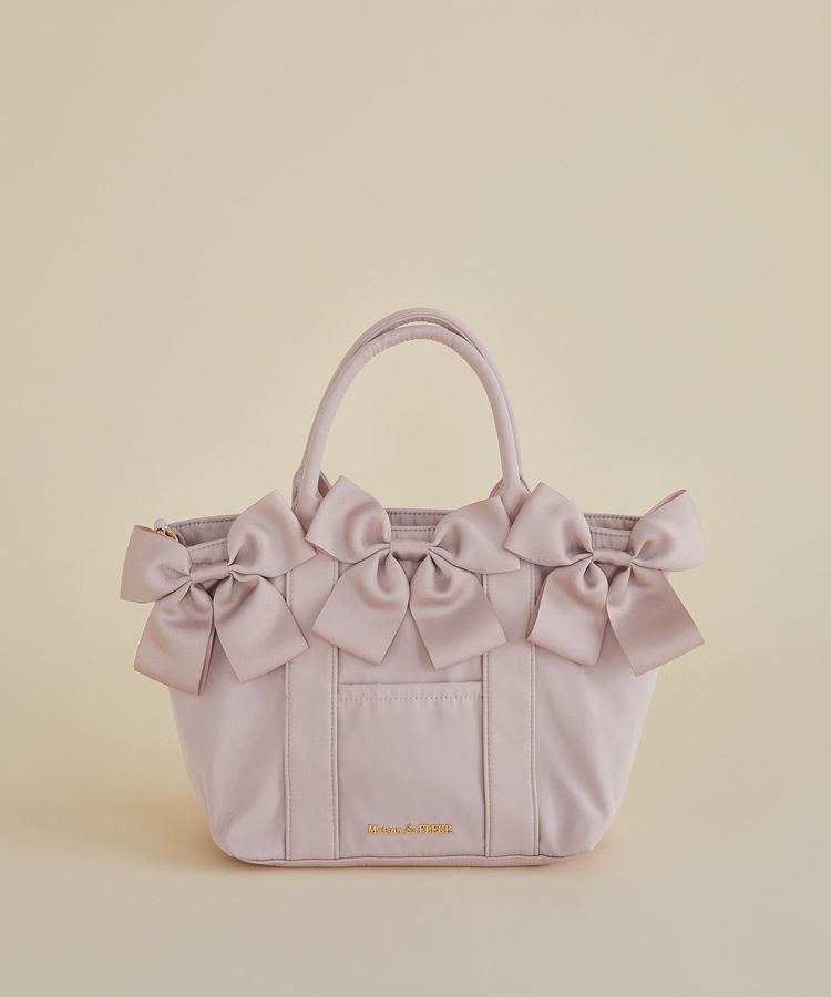 Maison de FLEUR「ボリュームリボン2Wayトートバッグ」|トートバッグ|グレイッシュピンク