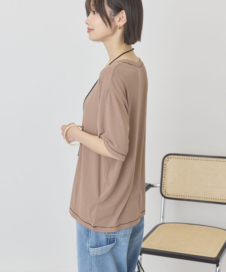 AMERICAN HOLIC「【マルチ機能】配色ステッチルーズTシャツ」|Tシャツ・カットソー|